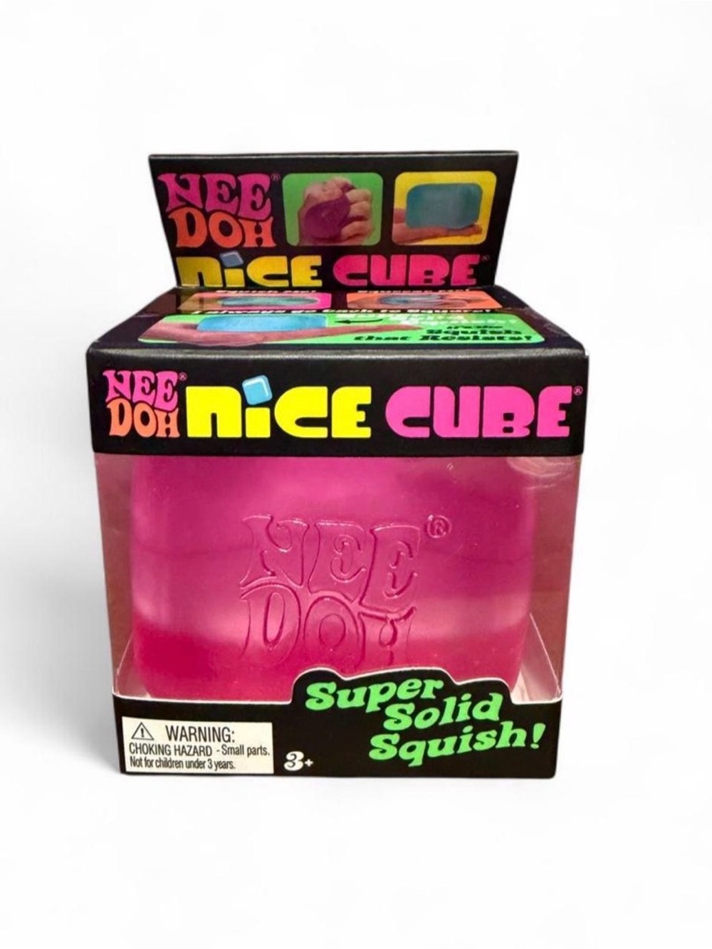 NEW Rare 100% Authentic Schylling NeeDoh Nice Cube Sensory Squish Toy - Pink